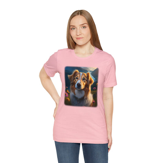 Unisex Jersey Short Sleeve Tee, Dog Print T-shirt 1100